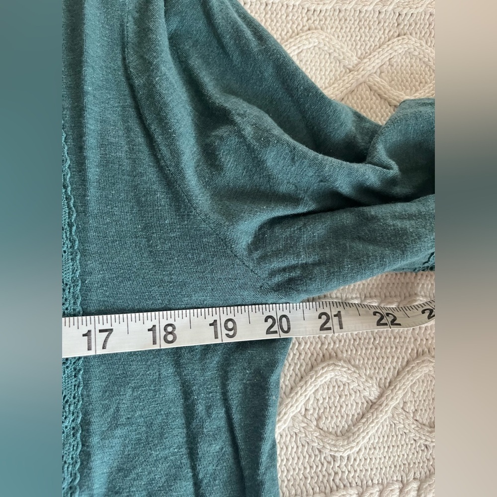 Lucky Brand Teal Long Sleeve Boho Blouse Women’s Size Small - Picture 11 of 12